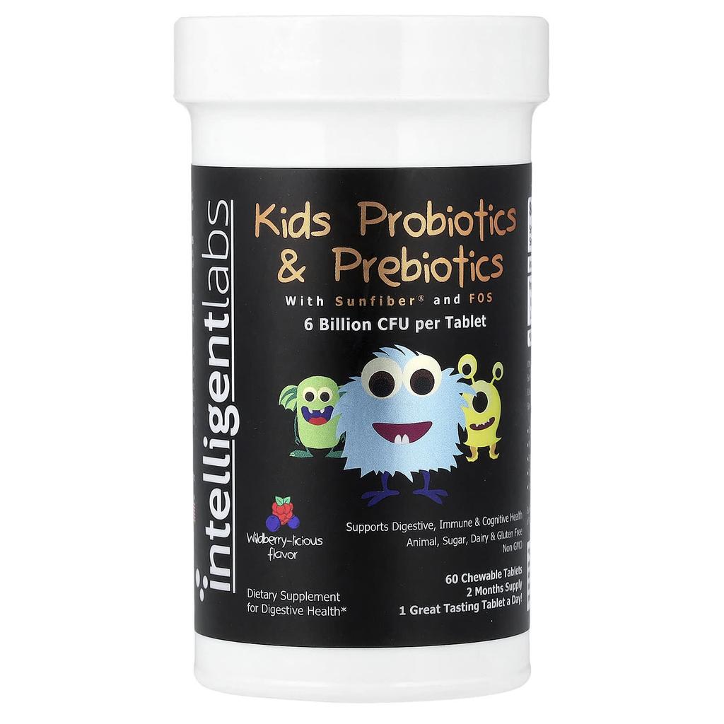 Intelligent Labs, Children's Probiotic & Prebiotic, Wildberry-licious, 60 Chewable Tablets