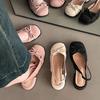 French Temperament Women's Single Shoes Bow Hollow Bag Head Sandals 2025 Spring New Gentle and Sweet Back Empty Low Heels