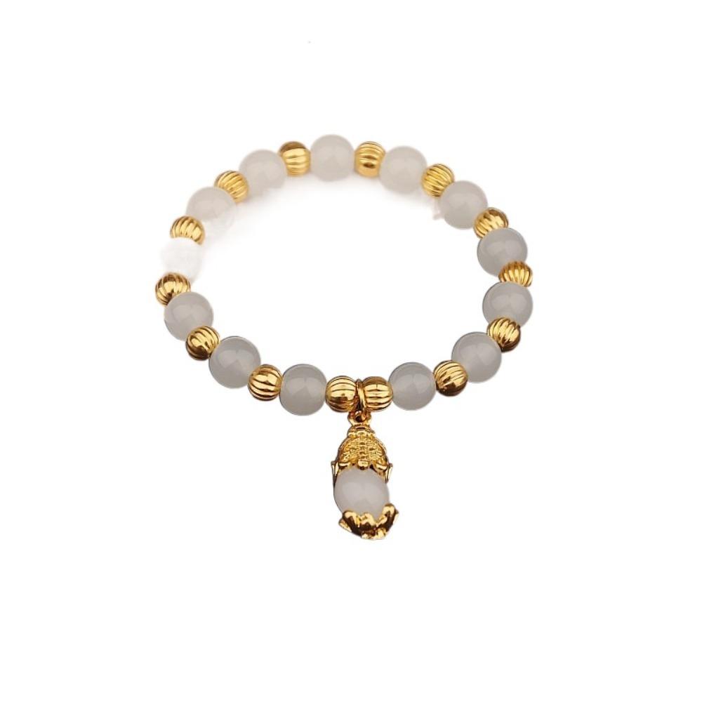 Винтажный браслет из имитации мраморного камня, нежные браслеты с бусинами, браслет с подвеской Пиксю, мужской, женский