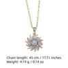 Simple Sunflower Pendant Necklaces for Women Fashion Zirconia Necklace Wedding Party Jewelry Accessories