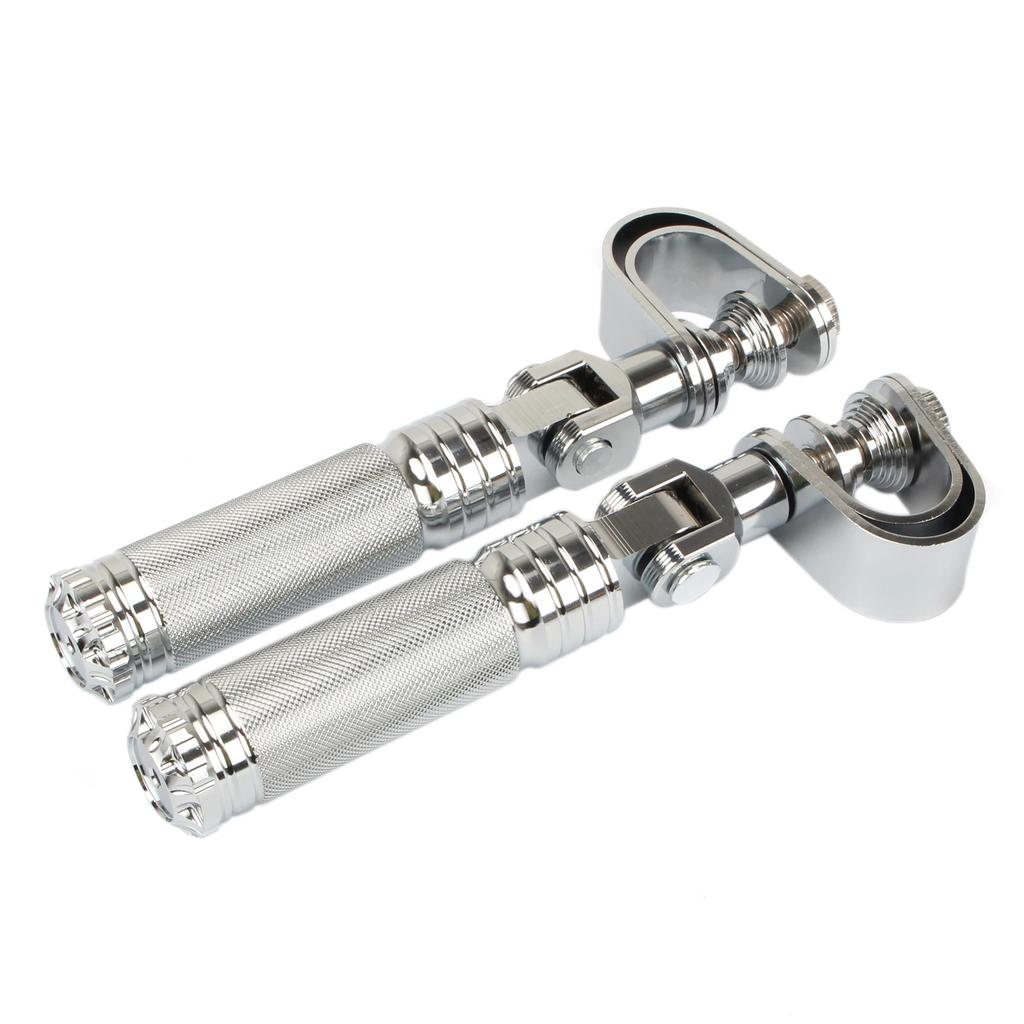 2pcs Universal 1-1 1/4" Motorcycle Highway Footpegs Footrest Clamp Engine Guard Crash Bar Kit for Harley Chopper Bobber Custom