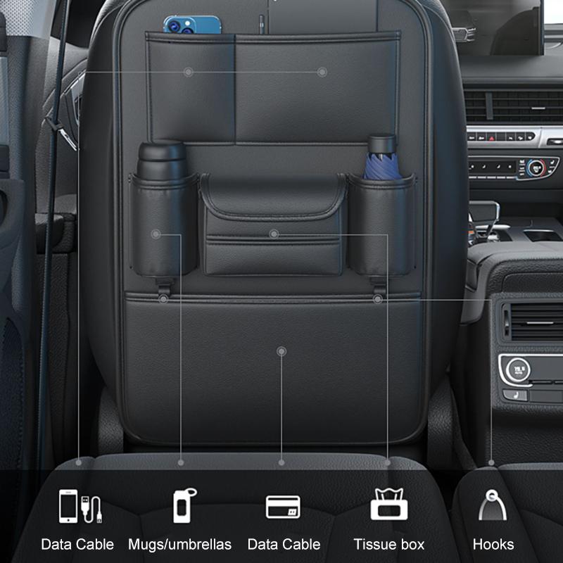 SEAMETAL Сумка для хранения на спинку сиденья автомобиля Многофункциональное хранение Защита от ударов Организатор для заднего сиденья автомобиля Защитная накладка