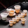 High-grade ice seed jade porcelain tea set merchandise souvenir business company high-end gifts can be done