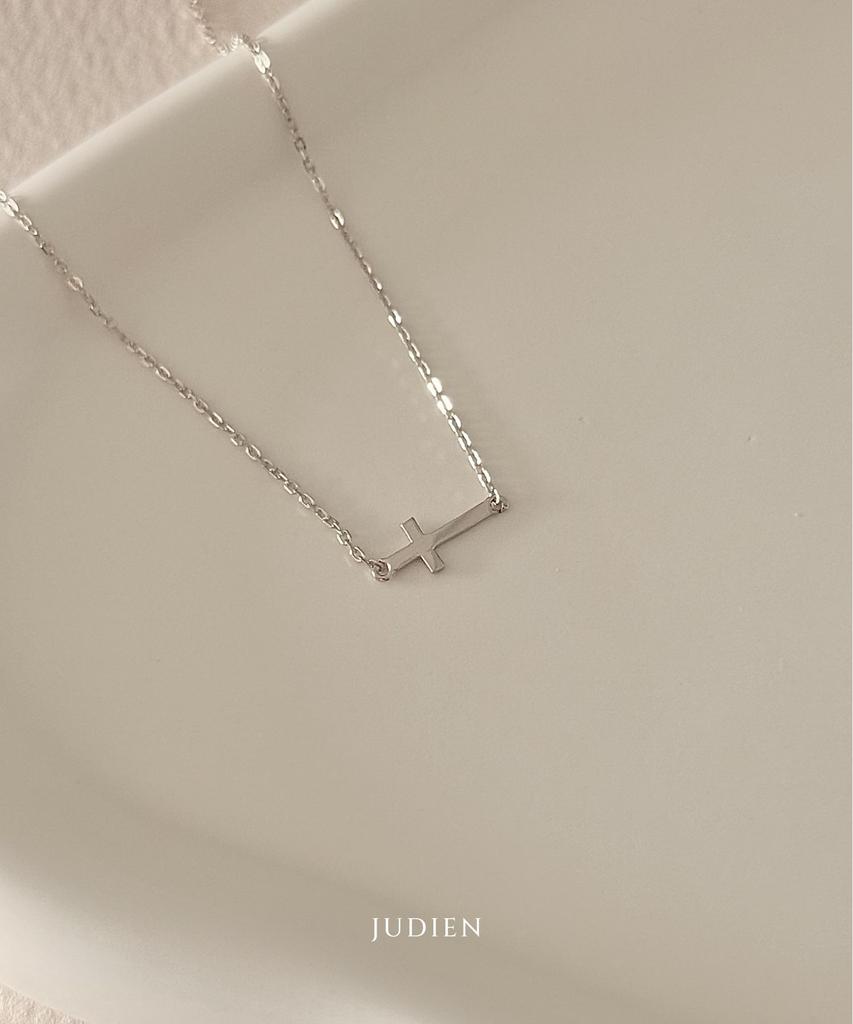 Judien 14K 18K Mini Cross Chain Necklace (Type A)