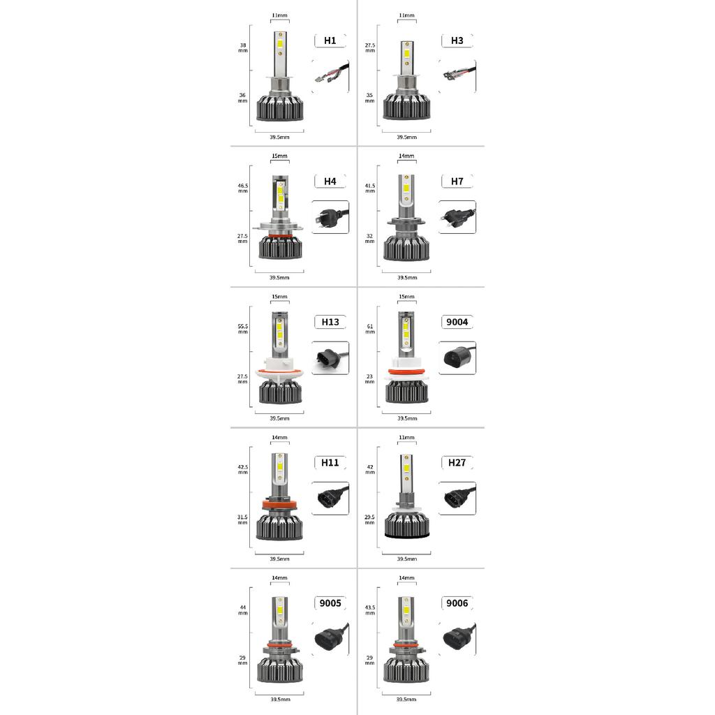 Infitary Canbus H4 H7 LED Truck Car Headlight Bulbs 100W 26000Lm 12V 24V 36V 3570 Chip H1 H3 H11 H13 H27 HB3 HB4 6500K Auto Lamp