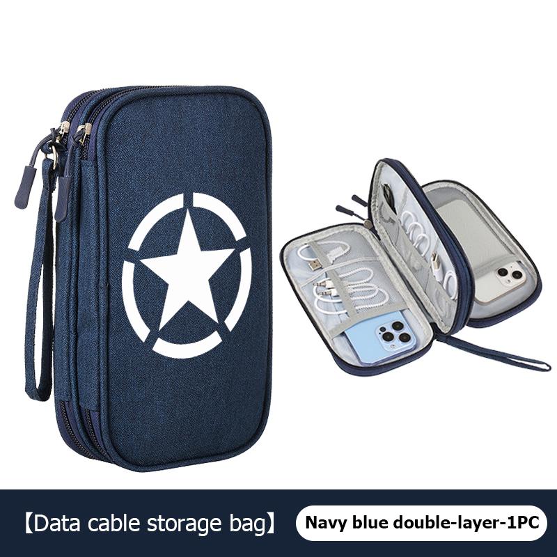 Car Logo Data Cable Storage Bag Waterproof Travel Organizer Bag For Jeep JK JL JKU TJ YJ CJ Wrangler Rubicon Grand Cherokee tr1