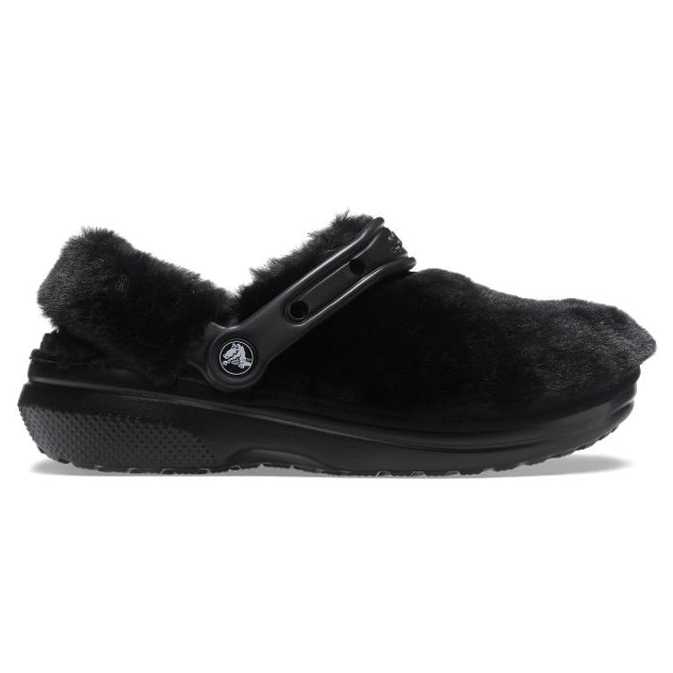 Crocs Classic Fuzzy Clogs Winter Slippers Women Slippers Black 207303-001