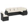 VidaXL Salon de Jardin avec Coussins 6 pcs, Canapés de Terrasse, Ensemble de Meubles de Patio, Mobilier d'Extérieur, Noir 3221425