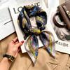 Autumn and winter Maillard cashew square scarf silk scarf women's shirt versatile neck small scarf tied hair decorative scarf