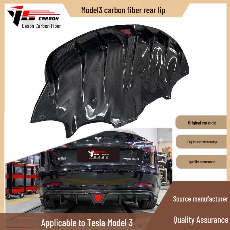 2019-IN Tesla Model 3 CMST Carbon Fiber Rear Spoiler Lip
