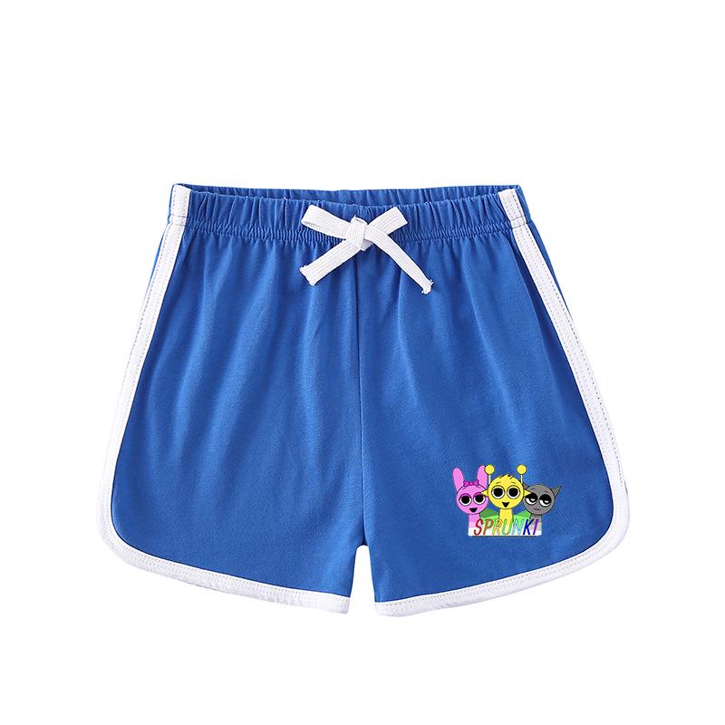 Kids' Summer Color Block Sports Set: Short Sleeve T-Shirt & Hot Pants