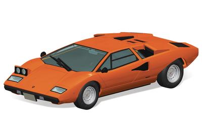 AOSHIMA The Snap Kit Series Lamborghini Countach LP400 Оранжевая пластиковая модель 1/32 Цветовая кодировка 20-C