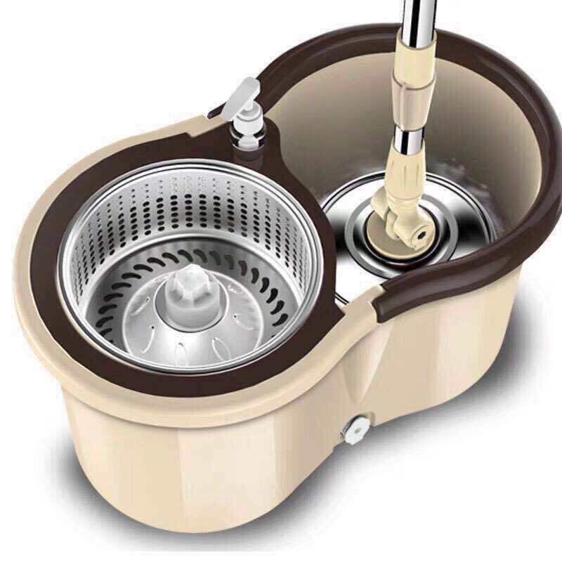 Вращающаяся швабра из нержавеющей стали двойного назначения со сменной насадкой