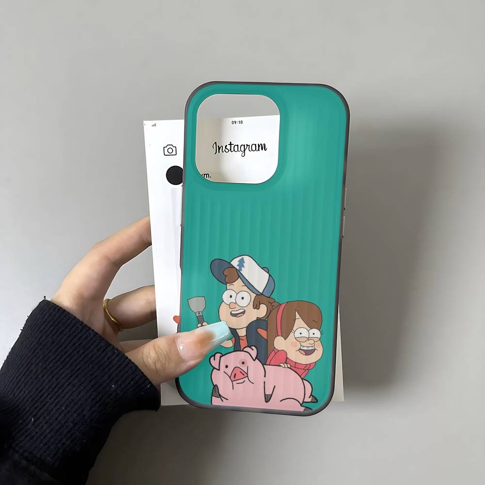 Гравити Фолз Свинья Для IPhone 16 15 11 12 13 14 17 Pro Max PLUS Pro Мягкий Гофрированный Силиконовый Задний Чехол для Телефона
