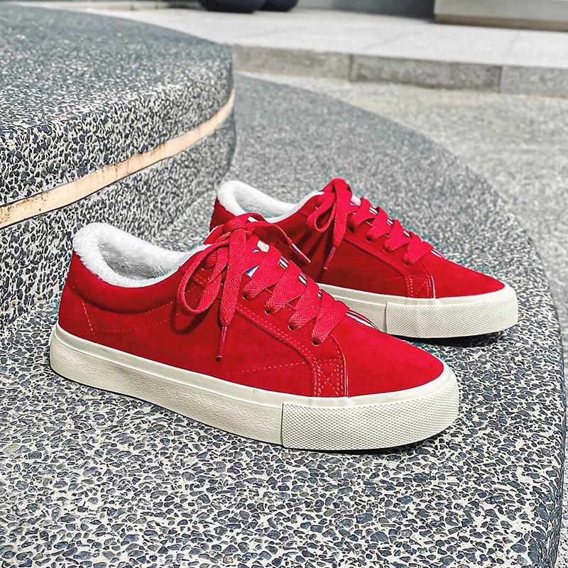 Burgundy Mens Canvas Shoes Low-top Fashion Vintage Casual Original Autumn Women Sneakers Outdoor Comfortable Athletic Footwear