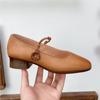 Johnature Женская обувь из натуральной кожи в стиле ретро, ​​удобные туфли-лодочки ручной работы с круглым носком и пряжкой на низком каблуке