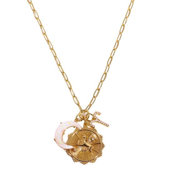 Yousheng Ожерелье-подвеска из искусственного лунного опала 12 созвездий Изысканное исполнение Удобное в носке Ожерелье-шарм