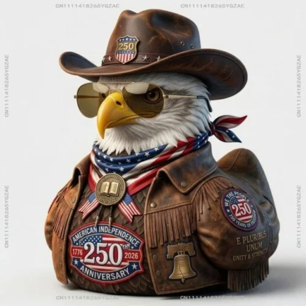 2026 Moon Launch Commemorative Astronaut Duck Sculpture,Top Gun 40th Anniversary Duck,Patriotic Military Duck Figurine for Desk Decor