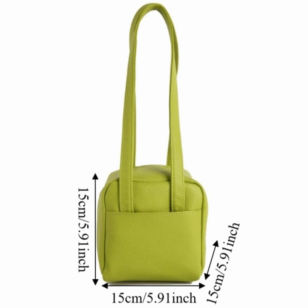 Candy Color Mini PU Single Shoulder Bag Squared Underarm Bag Casual Toast Crossbody Bag Office