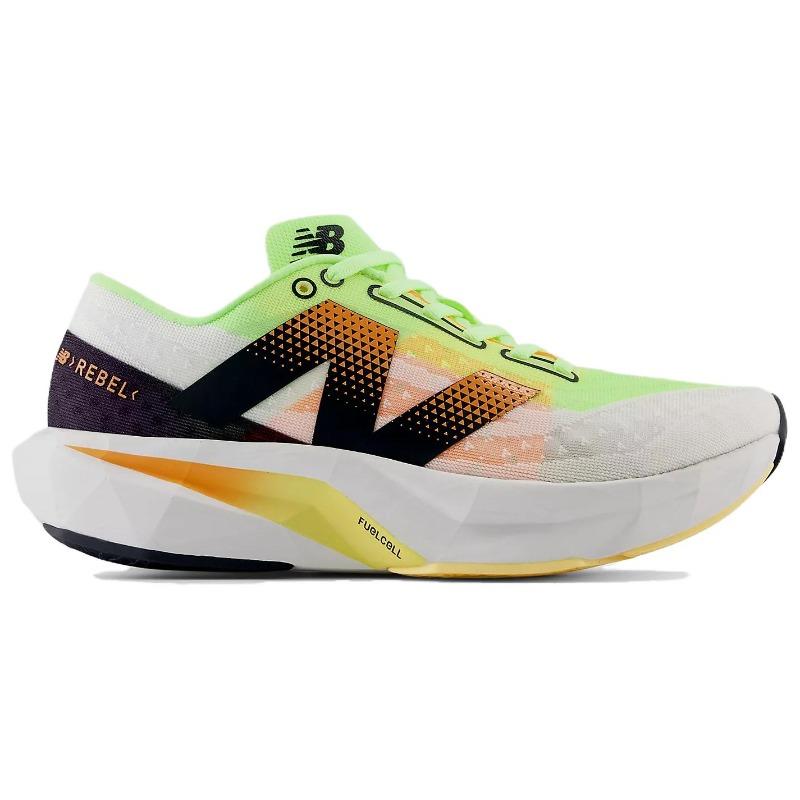 New Balance Кроссовки FuelCell Rebel V4 Мужские Белый Зеленый Оранжевый Низкие Повседневные Сетчатые Модные Удобные MFCXLL4