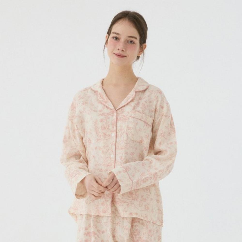 Lunaluz Women S Cotton Long Sleeve Collar Neck Two Piece pajamaS 2c