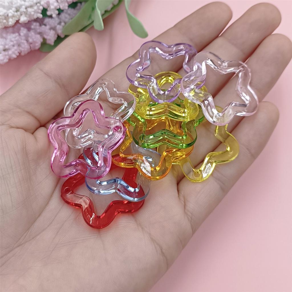 Pentagonal Pendant Charms Material Fashion Transparent DIY Jewelry Accessories for Bracelet Earring Making Acrylic Handmade 30mm Star Loose Beads