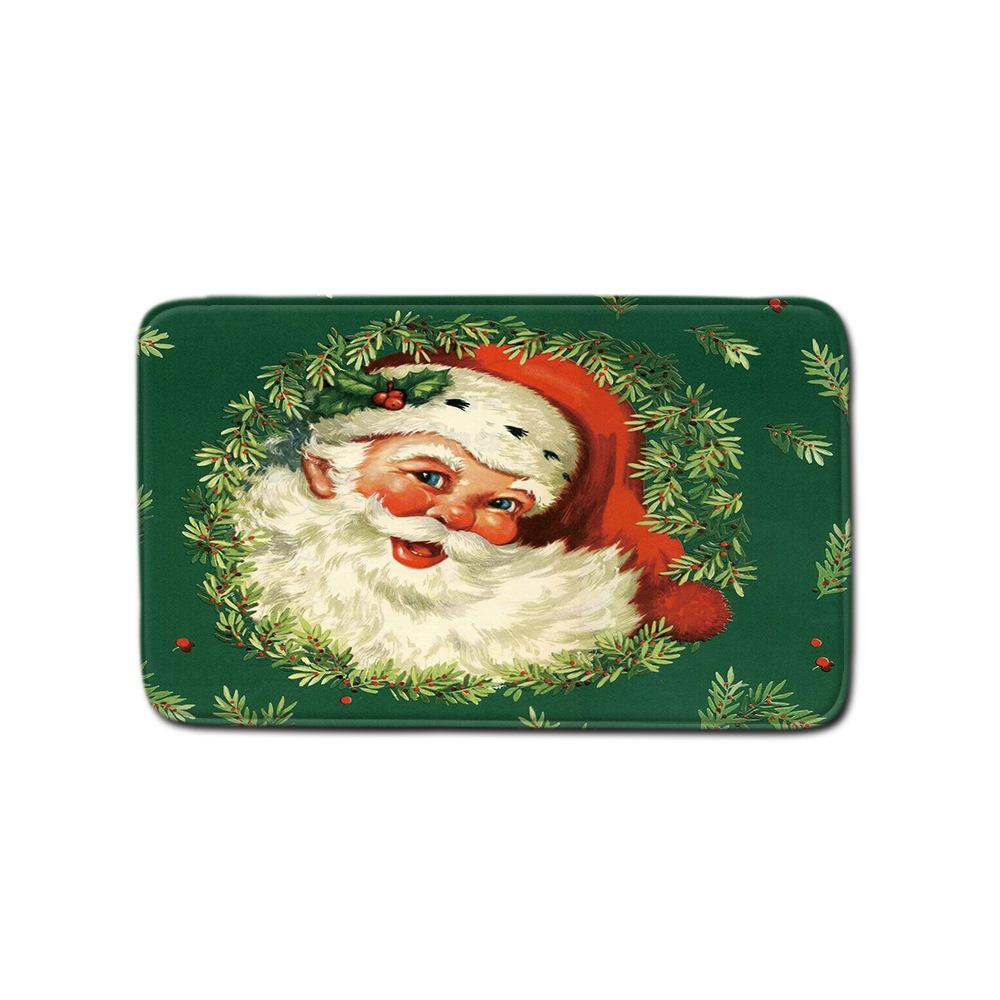 Christmas Shower Curtain Floor Mat Combination Four-Piece Set Bathroom Toilet Carpet Shower Room Mat Foot Mat