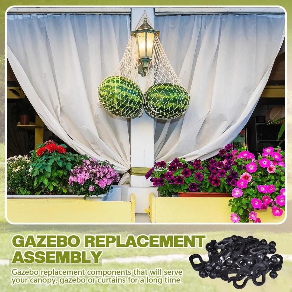 20pcs Rustproof Curtain Hooks Smooth Sliding Hook Accessories Mosquito Netting Rings Tent