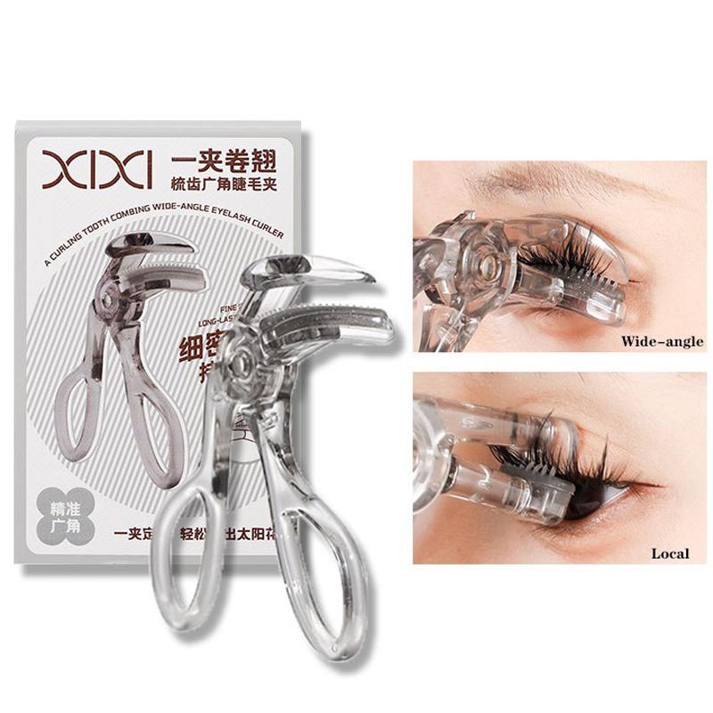 Wide-Angle Partial Eyelash Curler Portable One-Clip Curling Comb Tooth Lashes Curler Easy To Operate Styling Enlarge Eyes Tool