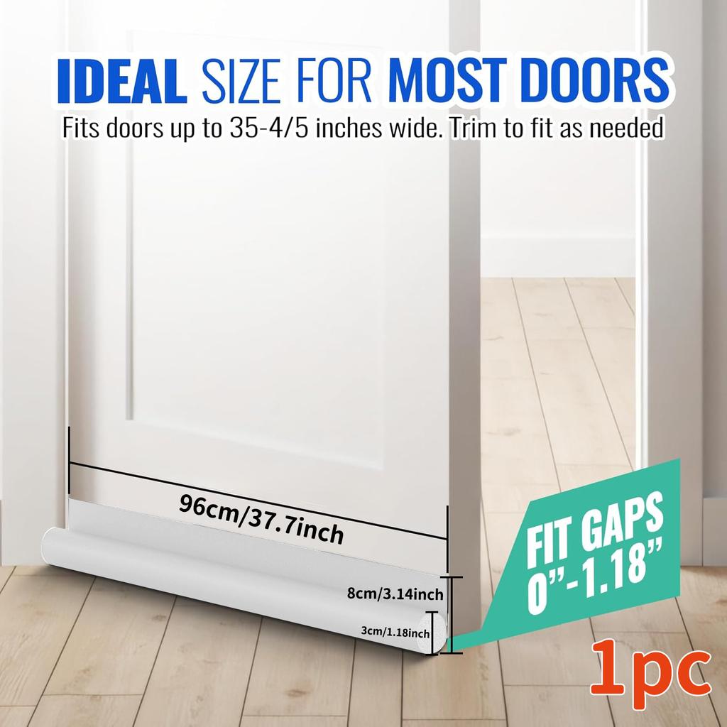 Door Draft Stoppers For Bottom Of Door Adjustable Self-Adhesive Sound-Proof Door Bottom Seal Strip Gap Blocker Foam Weather