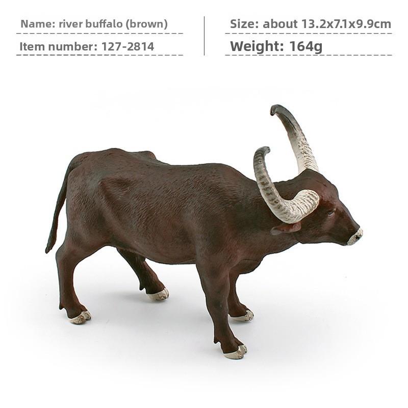 Texas Longhorn Cattle Pvc Model Collectible Animal Decor For Farmhouse Display