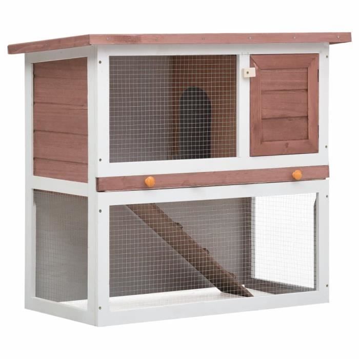 Outdoor Hutch - vidaXL - 1 Door - Solid Fir Wood - Brown - 90 X 45 X 80 Cm