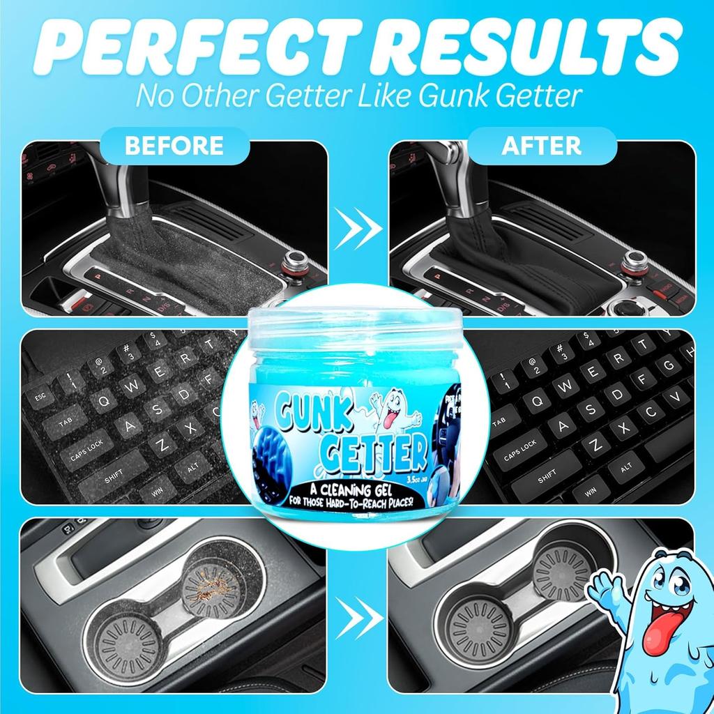 PeerBasics Gunk Getter, Cleaning Gel for Those Hard to Reach Places, Automotive Cup Holder Electronic Keyboard Office, Slime Gel Cleaner Dust Crumb