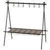 Multi-Hanging Rack BD-919, Black Aluminum Alloy, with 6 Camping Hooks