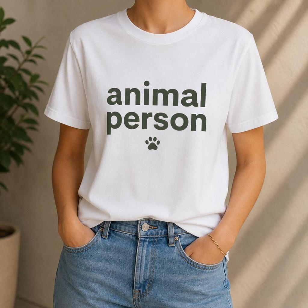 Animal Person Shirt, Funny Pet Lover Tee, Paw Print T-Shirt, Introvert Cat Dog Gift