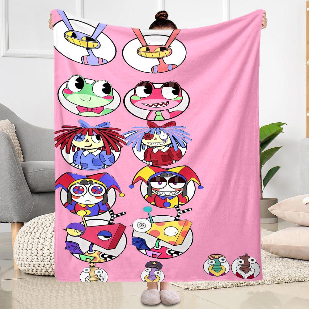 Digital Circus Blanket Soft Warm Cozy Perfect for Livingroom Couch Sofa Four Seasons Multipurpose Stylish Decor Ideal Gift For Birthday Valentine'S Da