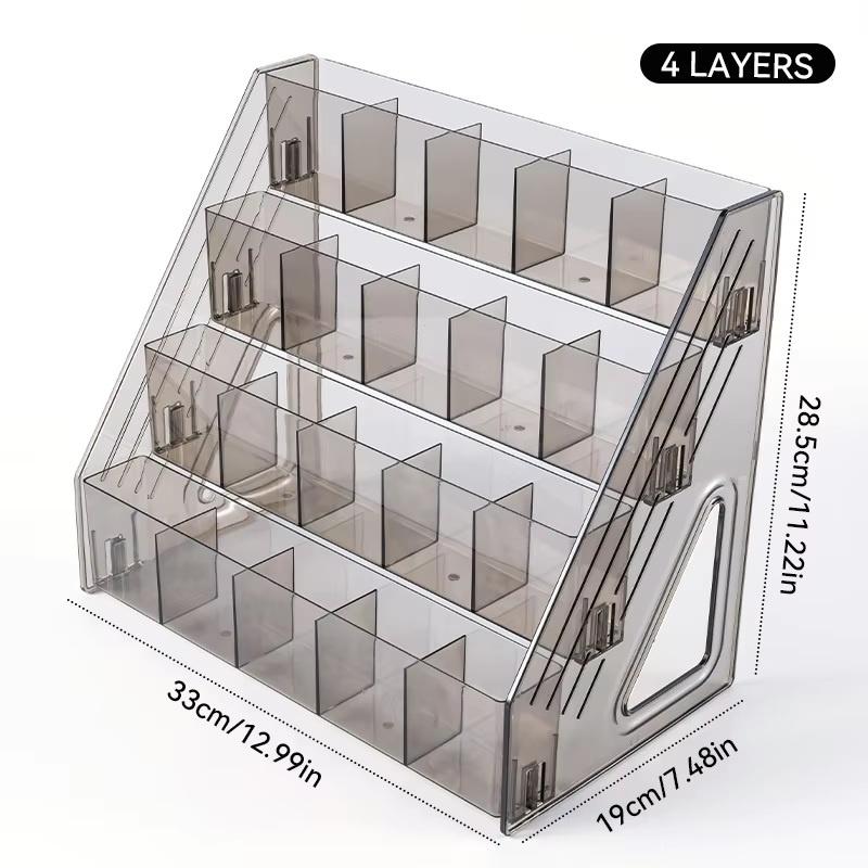 Multifunction Acrylic Desk Organizer DIY Pen Storage with Spacious Compartments for Office and School