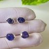 Natural Raw Tanzanite Gemstone 925 Sterling Silver Earring Stud , Gift For Her