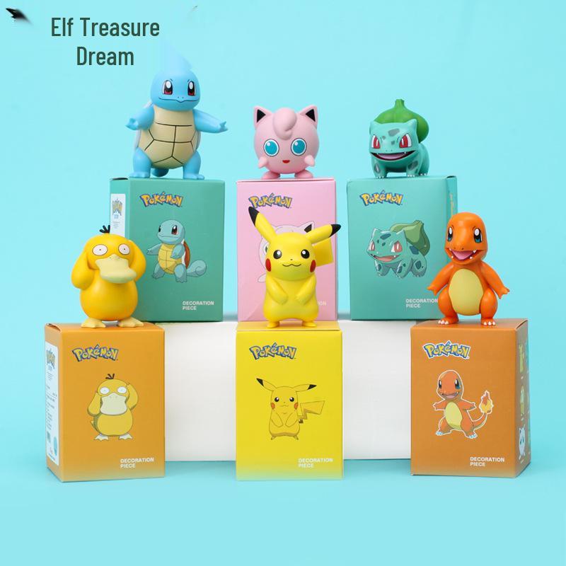 Authentic Pokémon Sleepy Style Blind Box: Pikachu, Psyduck, Charmander, Squirtle Ornaments.