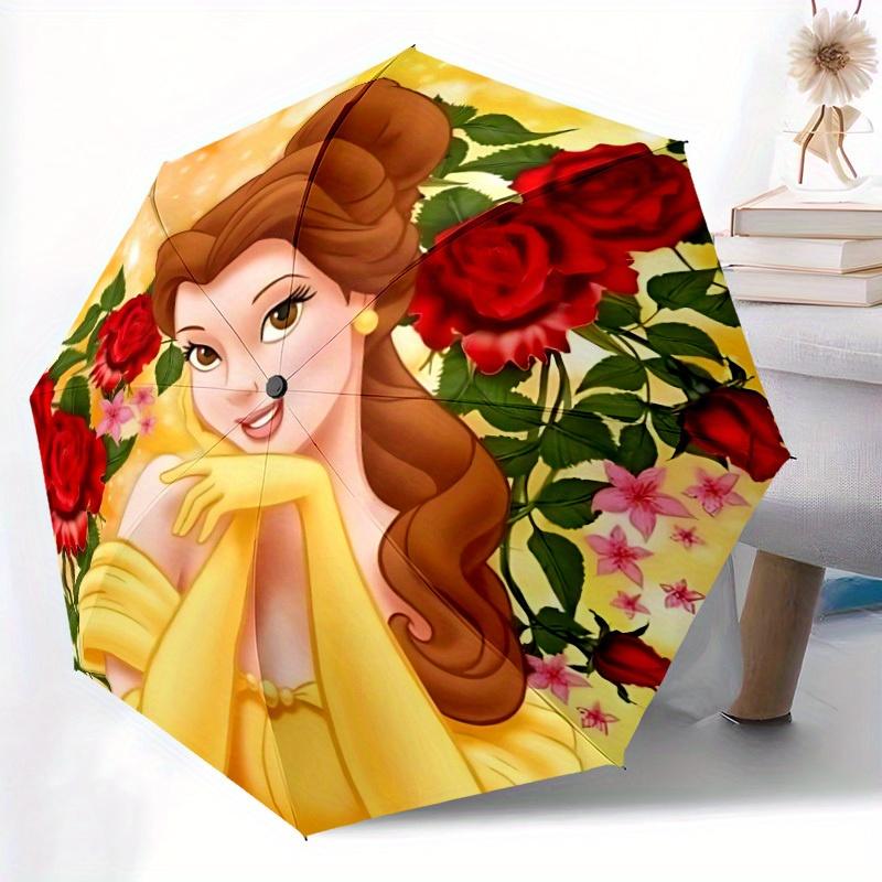 1pc Belle, Princess Automatic Umbrella 8-Bone Design Compact Gear for Outdoor Travel,Perfect Gift for Friends' Birthdays yy250815055