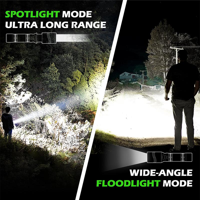 Профессиональный лазерный фонарь Алюминиевый сплав Перезаряжаемый прожектор Аккумулятор 1200 мАч Сверхяркий луч Дайвинг Охота Патруль