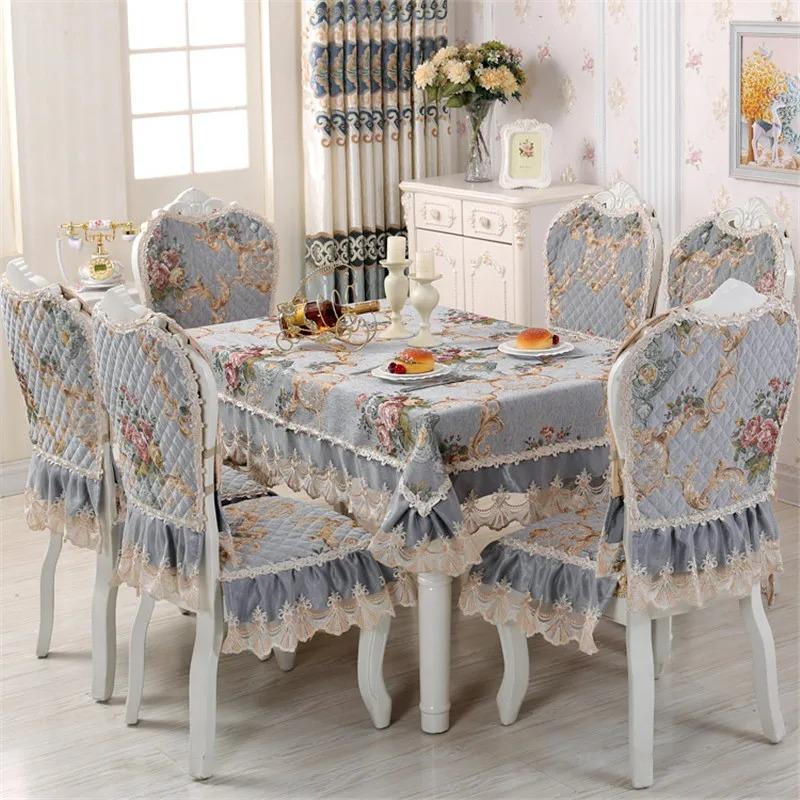 Скатерти из синели, европейский чехол для обеденного стола, чехол на подушку для стула, жаккардовые красные круглые скатерти, вечерние, свадебный декор стола