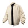 Men's Casual Solid-color American Stand-up Collar Flight Jacket, Unisex Loose Work Jacket Jacket