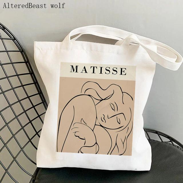 Женская сумка-шоппер Henri Matisse, цветная сумка с цветочным узором, Harajuku, парусиновая сумка-шоппер, сумка для девочек, сумка через плечо, женская сумка