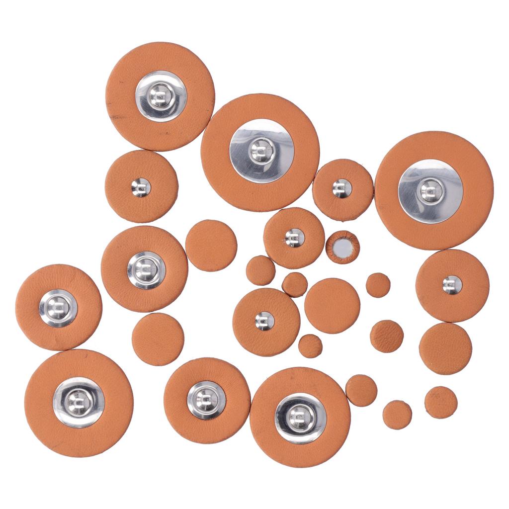 25Pcs Saxophone Pads Brown Sheepskin Sound Hole Resonator Gasket Wind Instrument Parts