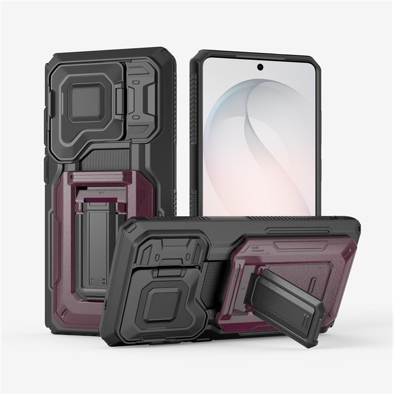 Бронированный противоударный чехол-подставка для Iphone 17 Pro Max Iphone17 Air 5G Кошелек Слоты для карт Держатель-подставка для кредитной карты Чехол