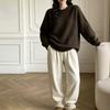 Lazy wind large size pullover sweater women's autumn and winter new versatile soft waxy thick version wool blended pullover