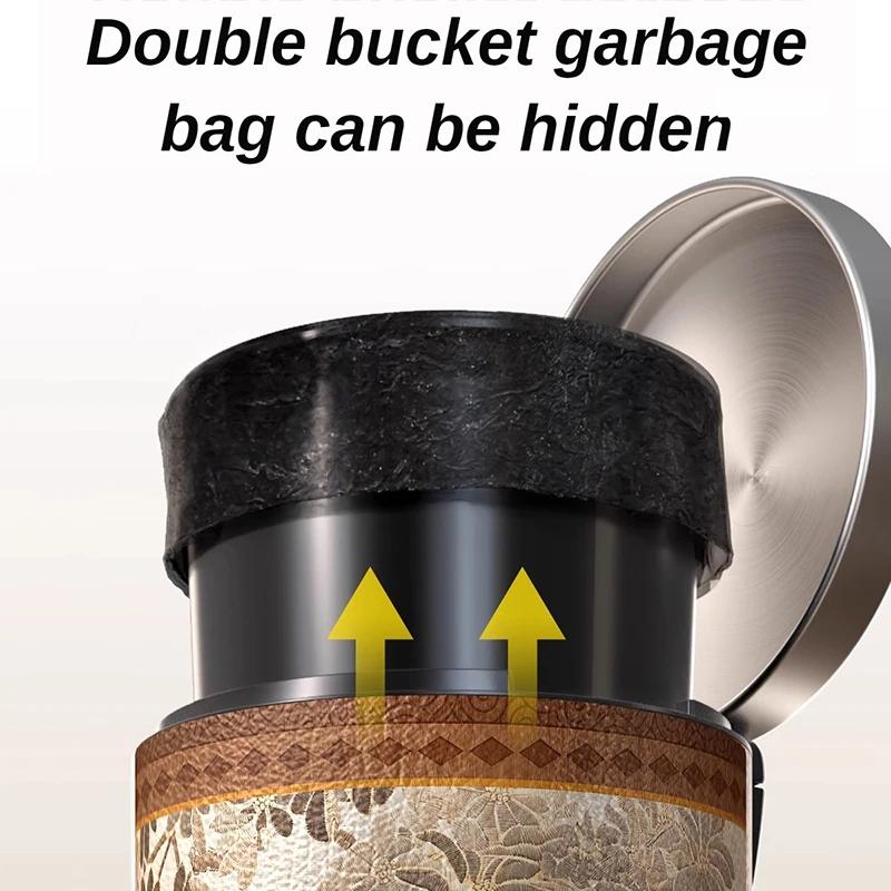 Винтажные мусорные баки, металлический мусорный бак, роскошная мусорная корзина для гостиной, большая емкость, отдельные мусорные баки, вещи для дома и кухни