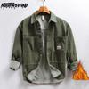 Winter Fashion Men Shirt Casual Thick Warm Long Sleeve Fleece Shirt 4XL Youth Popular Men Clothing Lapel Pocket Loose Cargo Men Tops