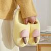 Woemn Men Cotton Slippers Home Autumn and Winter Thick-soled Non-slip Eva Plush Warm Slippers